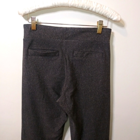 HUE Charcoal Colored Faux Denim Seamed Leg, Split Ankle Leggings - Picture 6 of 10